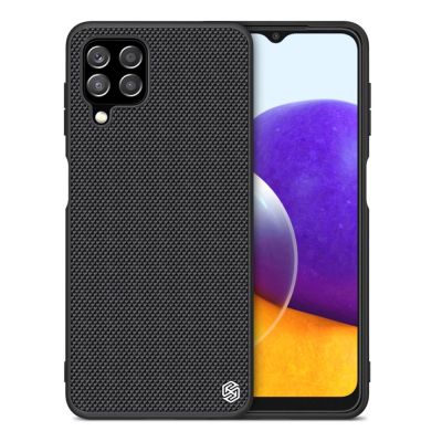 12. Nillkin Textured Case wytrzymałe wzmocnione etui z żelową ramką i nylonem na tyle Samsung Galaxy A22 4G czarny