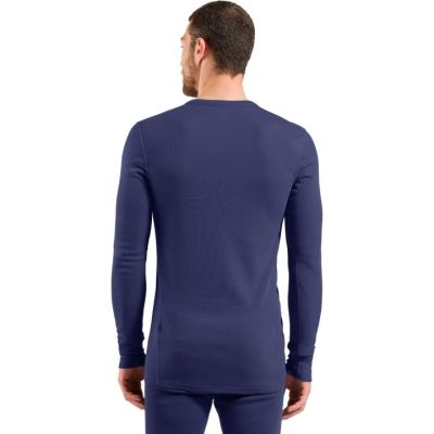 2. Bielizna termoaktywna z długim rękawem Odlo BL TOP crew neck l/s ACTIVE WARM roz. L Niebieska