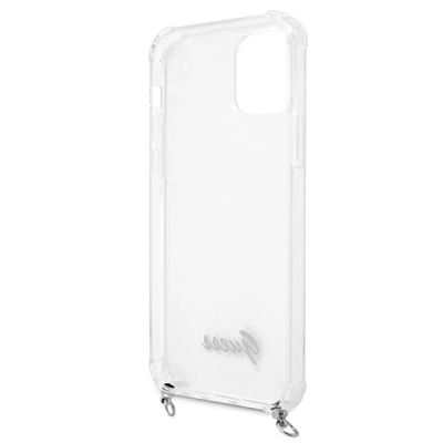 7. Etui Guess 4G Silver Chain na iPhone 12 Pro Max - przezroczyste