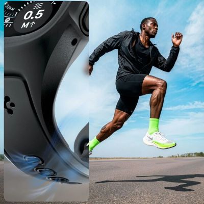 5. Pasek z obudową Spigen Liquid Air Pro + Szkło hartowane 9H na Apple Watch Ultra 49 mm - czarny