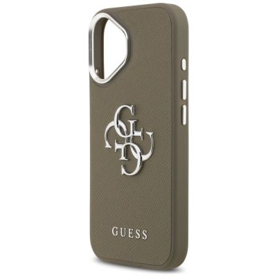 6. Etui Guess Grained Big 4G Classic Logo na iPhone 17 - brązowe