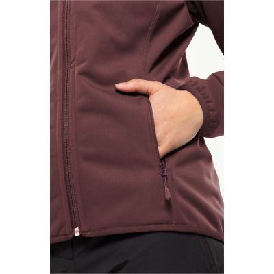6. Kurtka przejściowa z kapturem damska Jack Wolfskin Windhain Hoody W softshell czerwona (1307481_2866)