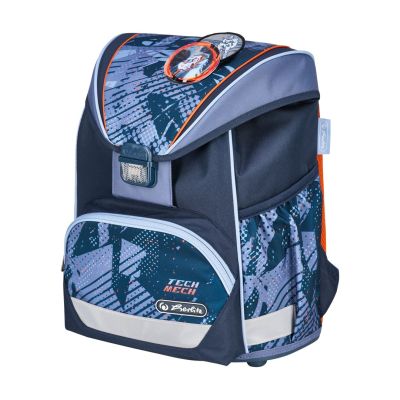 4. Herlitz UltraLight Plus TechMech zestaw do plecaka szkolnego Chłopiec Poliester Niebieski, Pomarańczowy