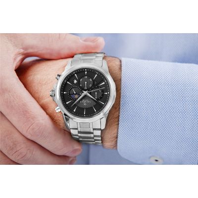 4. Zegarek Męski Giewont Chronograph Sapphire Srebrny GW9460-B2