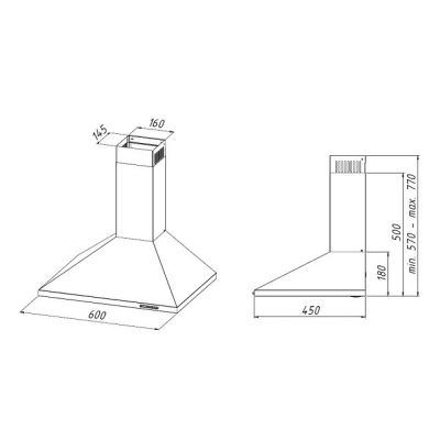 3. Okap AKPO WK-4 CLASSIC MINI 60 INOX / T300 / GU10 / SREBRNY DF102 / SREBRNY FILTR