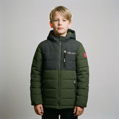 3. Kurtka zimowa dziecięca Trollkids Kids Hemsedal Snow Jacket XT wodoodporna zielona (513-347)