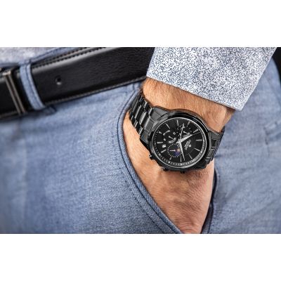 3. Zegarek Męski Giewont Chronograph Sapphire Czarny GW9460-B1