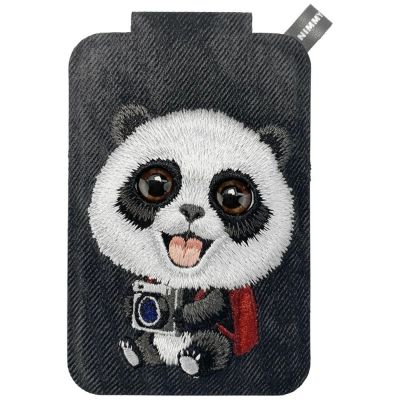 Portfel Magnetyczny Nimmy New Big-Eye Cute Pets 2.0 Panda ze stojakiem na telefon - czarny