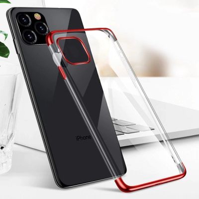 7. Clear Color case żelowy pokrowiec etui z metaliczną ramką Xiaomi Redmi Note 11S / Note 11 czerwony