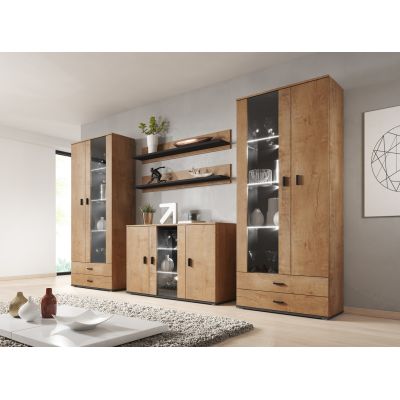 4. Komoda 120cm SOHO S7 dąb lefkas+ czarny