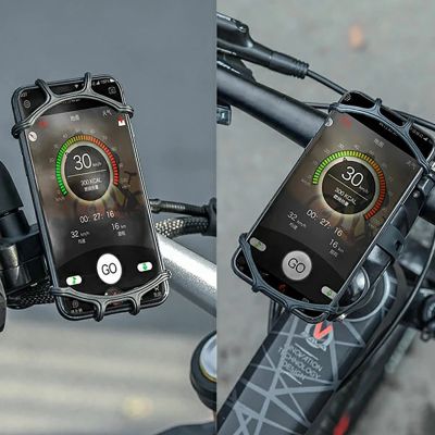 9. Uchwyt na telefon Rockbros LF436 zaciskowy na kierownicę – czarny