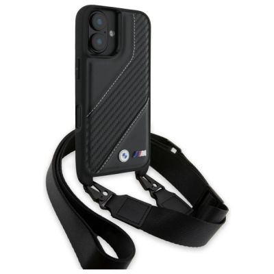 3. Etui BMW M Edition Carbon Stripe & Strap na iPhone 16 - czarne