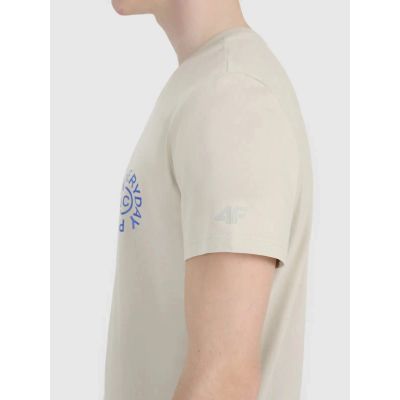 5. T-shirt regular z nadrukiem męski  4F 4FWSS25TTSHM1980-83S