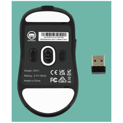 4. GAMIAC PX71 myszka Gaming Oburęczny RF Wireless + USB Type-A Optyczny 16000 DPI