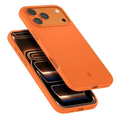 8. Etui Spigen Silicone Fit Mag na iPhone 17 Pro - pomarańczowe