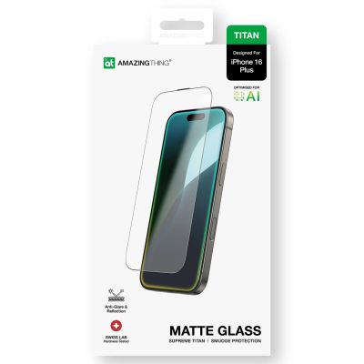 12. Szkło hartowane AMAZINGTHING Titan Matte Glass matowe do iPhone 16 Plus