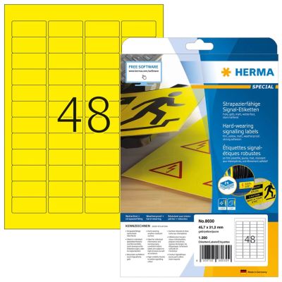 2. HERMA 8030 etykiet do nadruku Żółty Samoprzylepne etykiety do drukowania