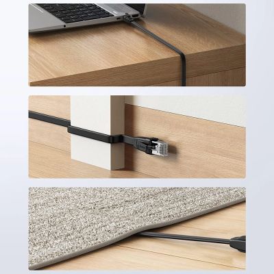 3. Kabel Ugreen NW102 50172 płaski sieciowy LAN Ethernet Cat. 6 0.5m - czarny