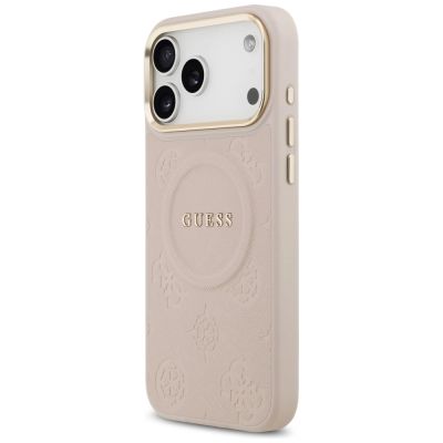 2. Etui Guess Peony Hot Stamp MagSafe na iPhone 17 Pro Max - różowe
