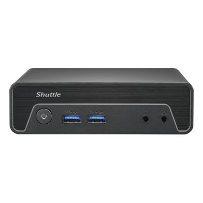 Shuttle Nano PC NE10N, Intel N 100, 1x HDMI, 1x DP, 6x USB, 1x LAN, bez wentylatora, ciągła praca 24/7, w tym VESA, komputer PC 0,6 l, Mini PC barebone, Intel SoC, DDR4-SDRAM, PCI Express, Serial ATA, 65 W
