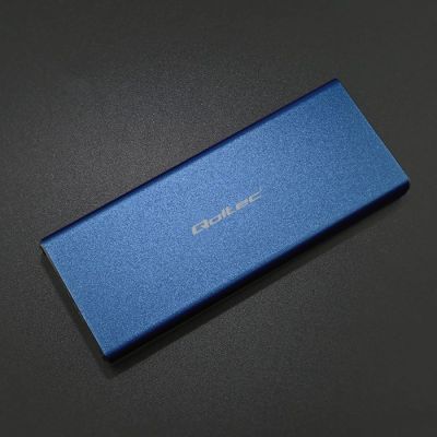 8. QOLTEC OBUDOWA NA DYSK M.2 SSD | SATA | NGFF | USB 3.0 | SUPER SPEED 5GB/S | 2TB | NIEBIESKI