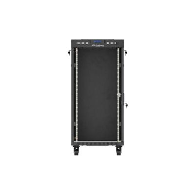 4. LANBERG SZAFA INSTALACYJNA RACK STOJĄCA 19" 24U 600X800 CZARNA DRZWI PRZESZKLONE LCD (FLAT PACK) V2
