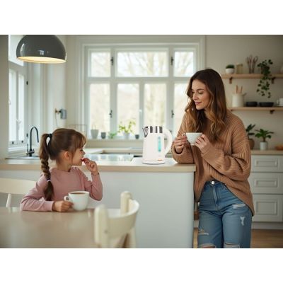 12. ELDOM CZAJNIK BEZPRZEWODOWY 185B TRIPO BIAŁY 1000W 0,8 L, BPA FREE, IZOLOWANY