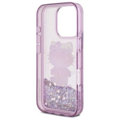 7. Etui Hello Kitty Liquid Glitter 50TH Anniversary Party na iPhone 16 Pro - fioletowe