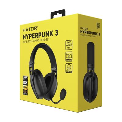 10. Słuchawki dla graczy Hator Hyperpunk 3 Wireless bezprzewodowe czarne