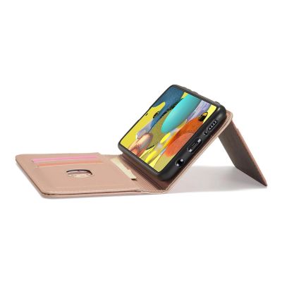 9. Magnet Card Case etui do Samsung Galaxy A12 5G pokrowiec portfel na karty kartę podstawka różowy
