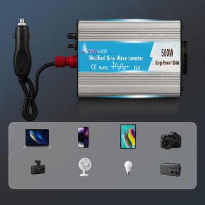 18. Przetwornica samochodowa Extralink OPIM-500W 12V 500W modyfikowany sinus