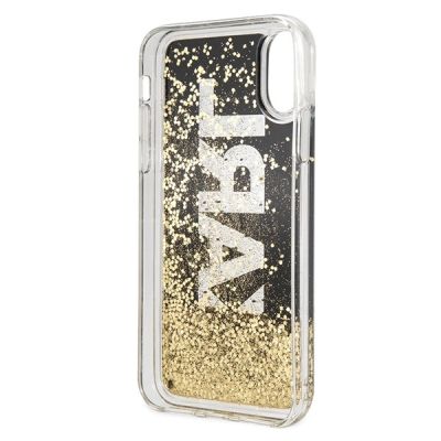 4. Etui Karl Lagerfeld Karl logo Glitter na iPhone X / Xs - czarne