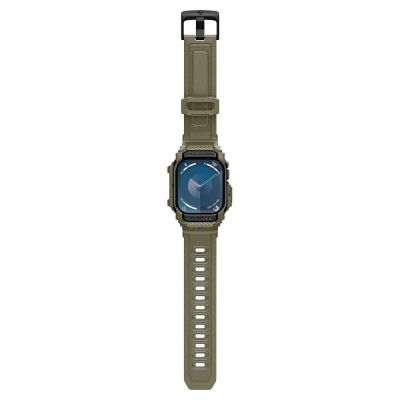9. Pasek Spigen Rugged Armor ”Pro” na Apple Watch 10 (46 MM) - zielony