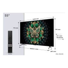 Telewizor TCL 55C6K QD-Mini LED 55" 4K Ultra HD Google TV Dolby Atmos DVB-T2 Metaliczny