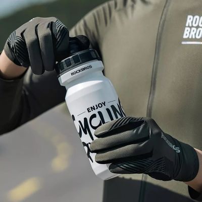 6. Rękawiczki rowerowe Rockbros 16110006003 amortyzujące rozmiar L - zielono-czarne