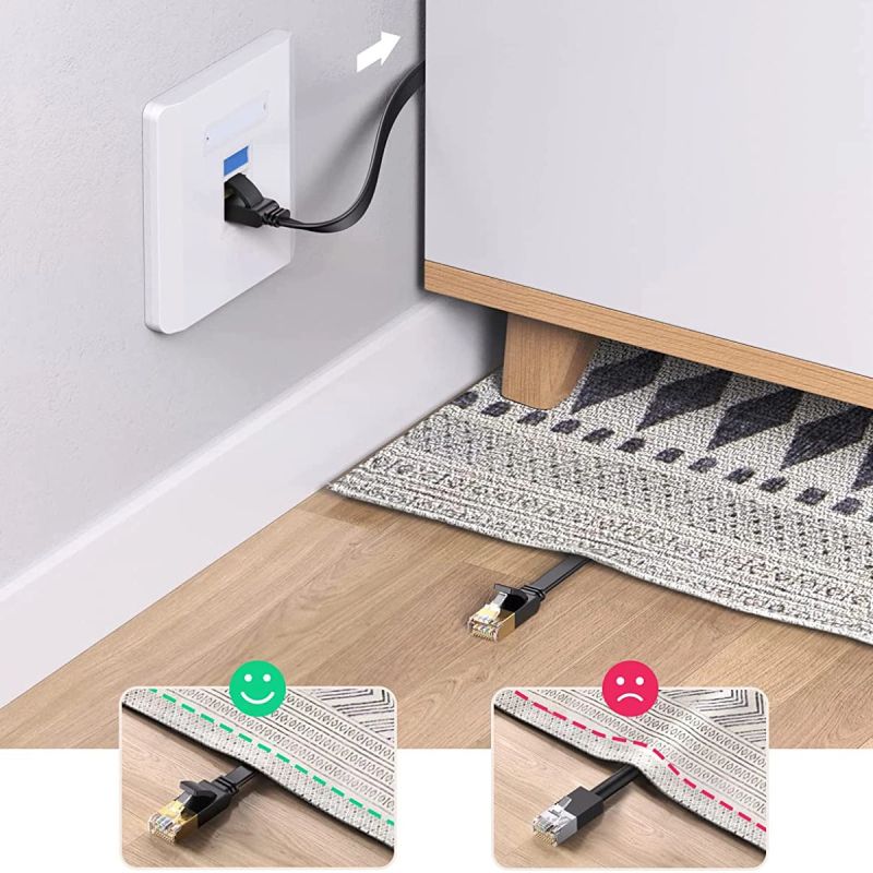 4. Kabel Ugreen NW102 50174 płaski sieciowy LAN Ethernet Cat. 6 2m - czarny