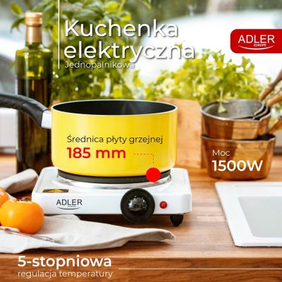 10. Kuchenka Adler AD 6503 (1 pole grzejne; 1500W)