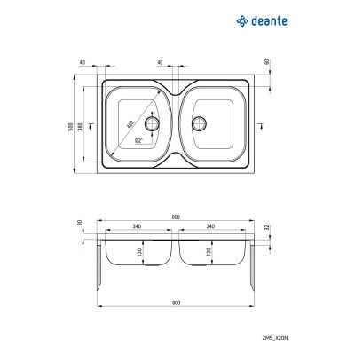 2. Deante Tango ZM5320N zlewozmywak stalowy 80x50 cm