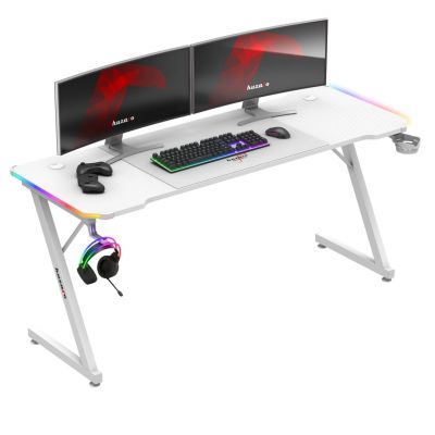 6. Biurko gamingowe Huzaro Hero 4.8 White RGB