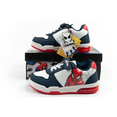 10. Leomil buty sportowe dziecięce sneakersy Spiderman lekkie na rzep LED białe