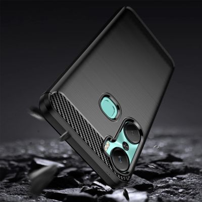 3. Carbon Case etui do Infinix Hot 12 Pro elastyczny silikonowy karbonowy pokrowiec czarne