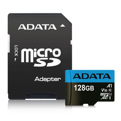 3. Karta pamięci z adapterem ADATA Premier AUSDX128GUICL10A1-RA1 (128GB; Class 10; + adapter)
