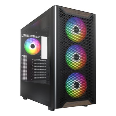 2. Drewniana obudowa PC Montech XR, Midi-Tower, ATX, ARGB, szkło hartowane