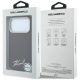 8. Etui Karl Lagerfeld Saffiano Small Script Metal Logo MagSafe na iPhone 17 Pro Max / 18 Pro Max - burgundowe