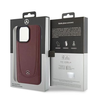 8. Etui Mercedes Leather Urban Bengale do iPhone 15 Pro - czerwone