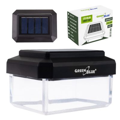GREENBLUE LAMPA SOLARNA LED NA SŁUPEK 60X40MM, DASZEK KOPERTOWY, 3200K GB125 WW