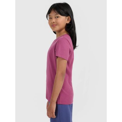 5. T-shirt regular gładki dziewczęcy 4F 4FJRAW25TTSHF3233-50S