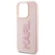 6. Etui Karl Lagerfeld 3D Rubber Glitter Logo na iPhone 15 Pro Max - różowe