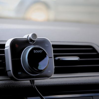 36. SAVIO TR-14 TRANSMITER SAMOCHODOWY FM Z BLUETOOTH I ŁADOWARKĄ,QUICK CHARGE 3.0 I POWER DELIVERY, RED. SZUMÓW