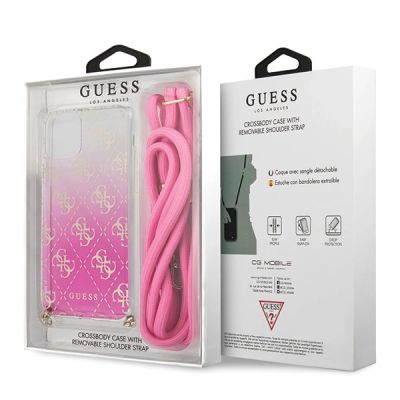 4. Etui Guess 4G Gradient na iPhone 11 Pro - różowe